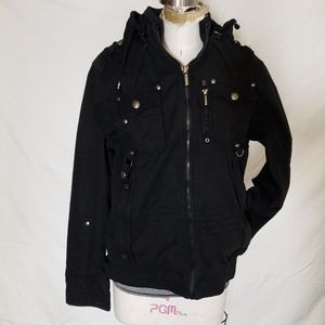 Men's Jacket, black with removable hood